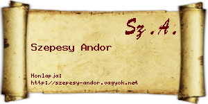 Szepesy Andor névjegykártya