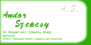 andor szepesy business card